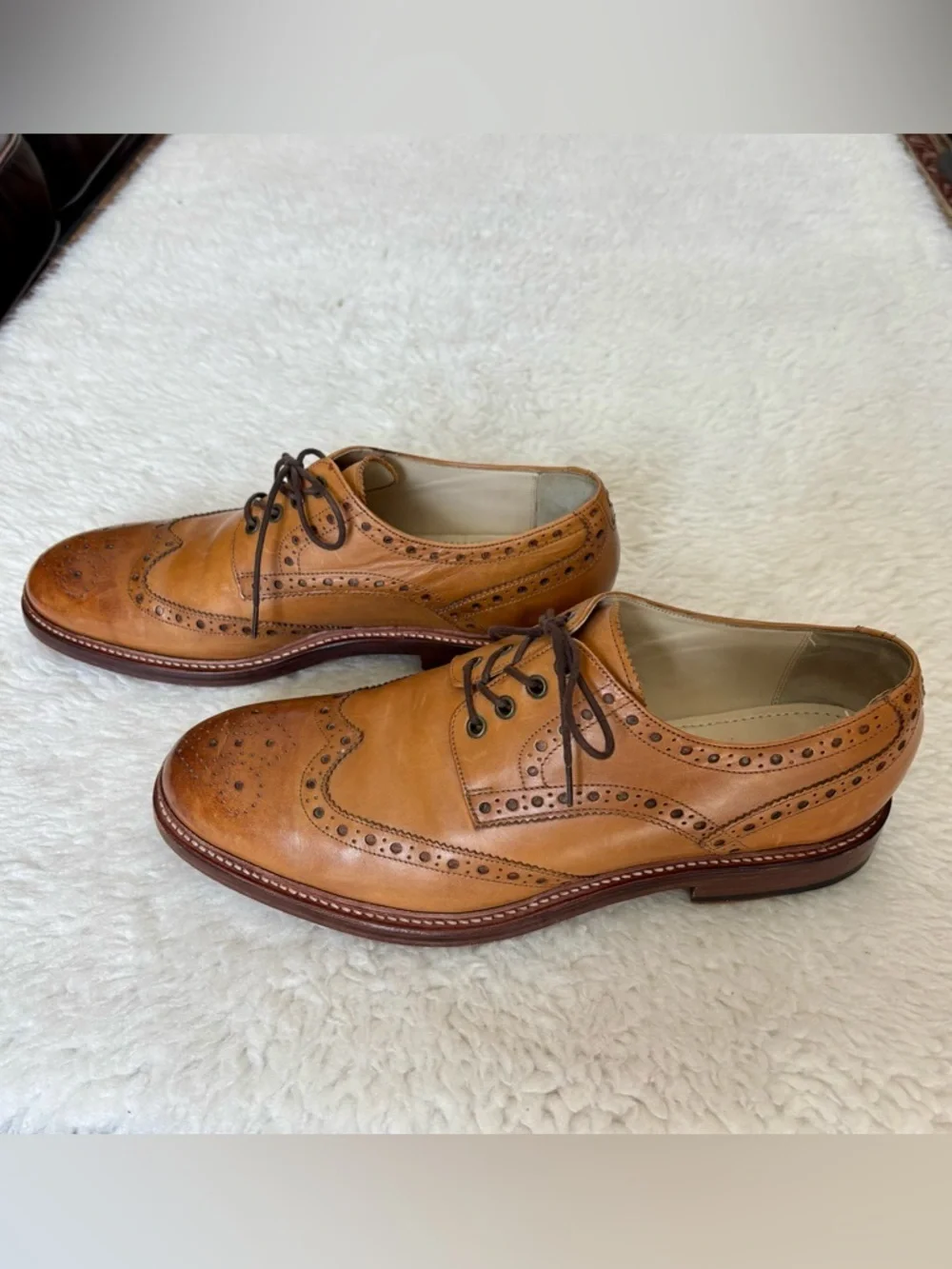 Oliver Sweeney Serpentine Cognac Wingtip Brogue Derby Shoes size 9